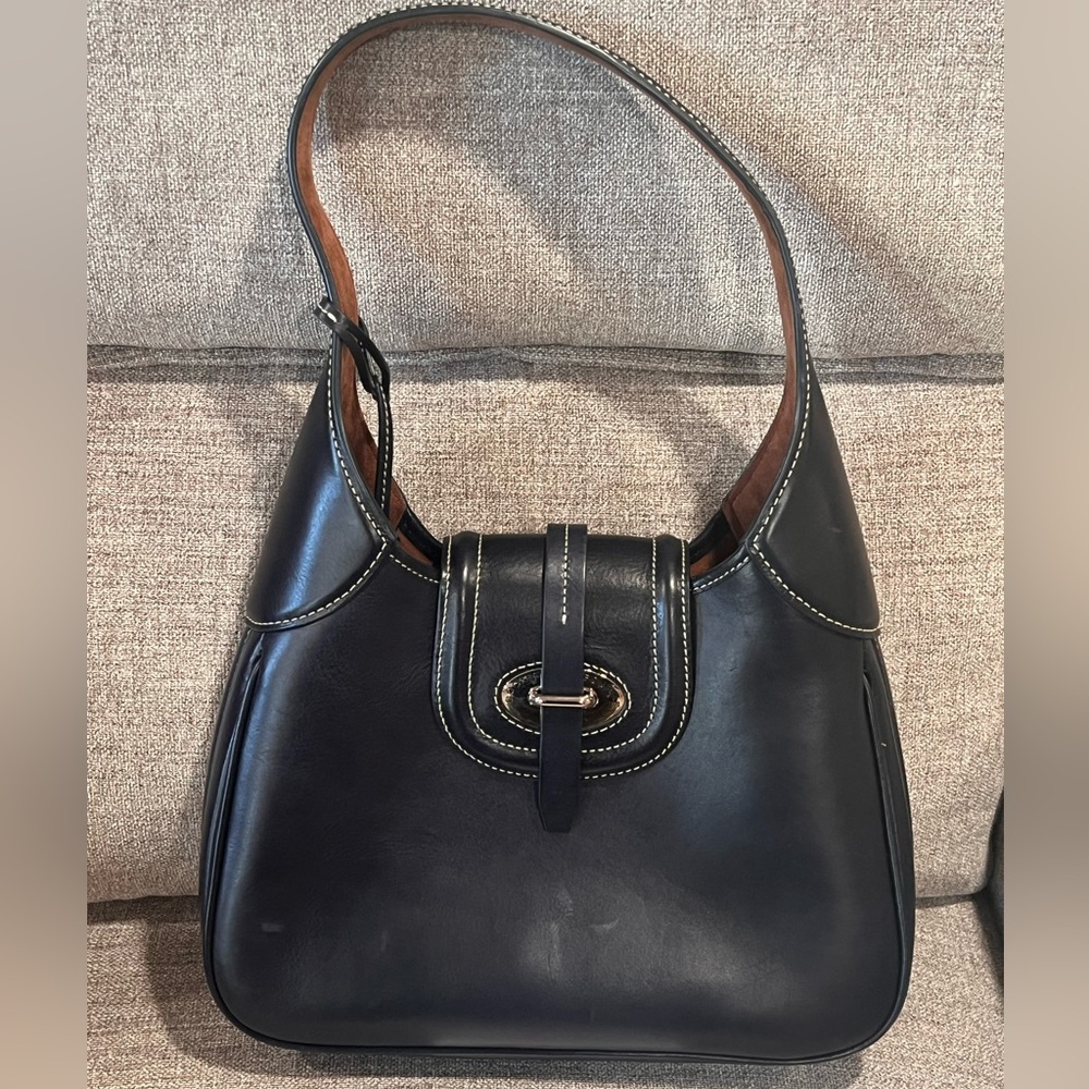 DOONEY and Bourke Florentine Toscana Front Stitch Hobo. Navy
